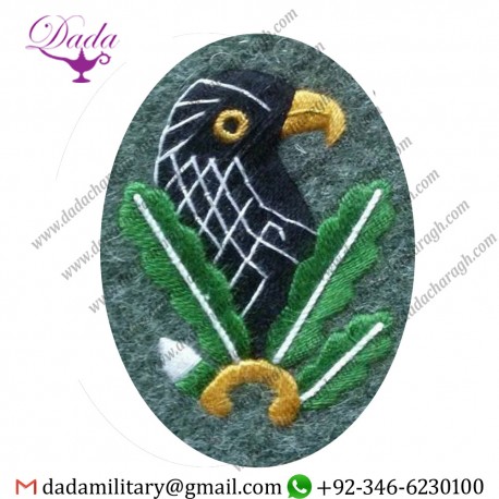 GERMAN ARMY SNIPER CLOTH SHOULDER PATCH EAGLE AND OAK LEAVES EMBROIDERY BADGE