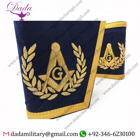 Masonic Gauntlets Cuffs - Embroidered - Navy Blue