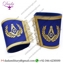 Masonic Gauntlets Cuffs - Embroidered With Fri