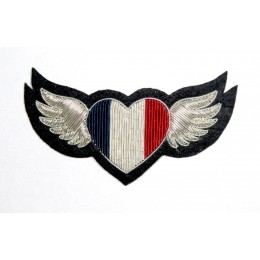 Soccer ball hand embroidery bullion wire Patch