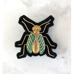Bullion Wire Hand Embroidery Badge Brooch