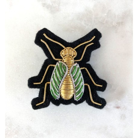 Bullion Wire Hand Embroidery Badge Brooch