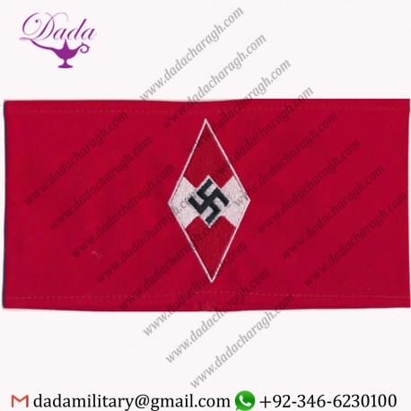 HITLER YOUTH HITLERJUGEND WWII GERMAN ARMBAND RED