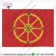 ROYAL LOGISTIC CORPS MOVEMENT CONTROL - YELLOW WHEEL ON RED ARMBAND EMBROIDERED ARM-BAND OR BRASSARD