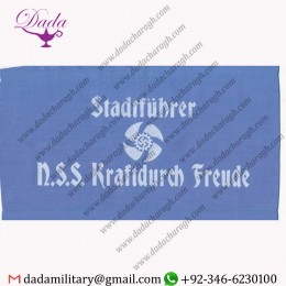 STADTFUHRER N.S.S. KRAFTDURCH FREUDE KDF WWII GERMAN ARMBAND