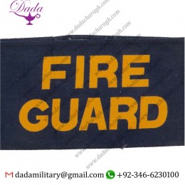 FIRE GUARD ARMBAND YELLOW ON NAVY BLUE PRINTED ARM-BAND OR BRASSARD