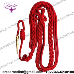 ARMY Shoulder AIGUILLETTE Cord Citation With Brass Tip - RED