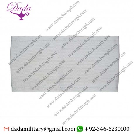 DIRECTING STAFF  MILITARY  FORCESD UMPIRE WHITE UNLETTERED ARMBAND LINEN ARM-BAND OR BRASSARD