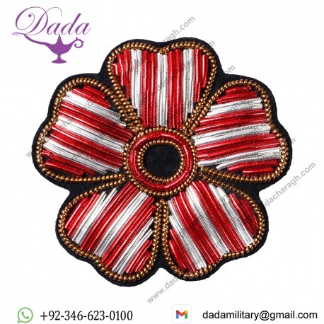 Floral Pins Hand-Embroidered Red Flower Corsage Brooches Lapel Badges Suit Party Wedding Jewelry Accessories